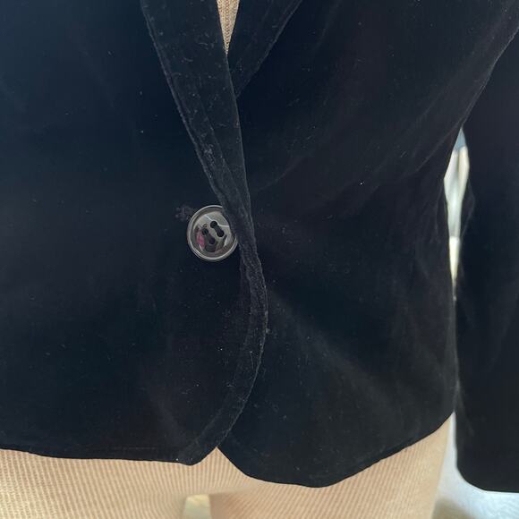 Vintage Black Velvet Blazer Women’s Size 10 Dark Academia - Picture 7 of 9